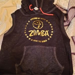 Zumba xlovely sleeveless open back hoodie